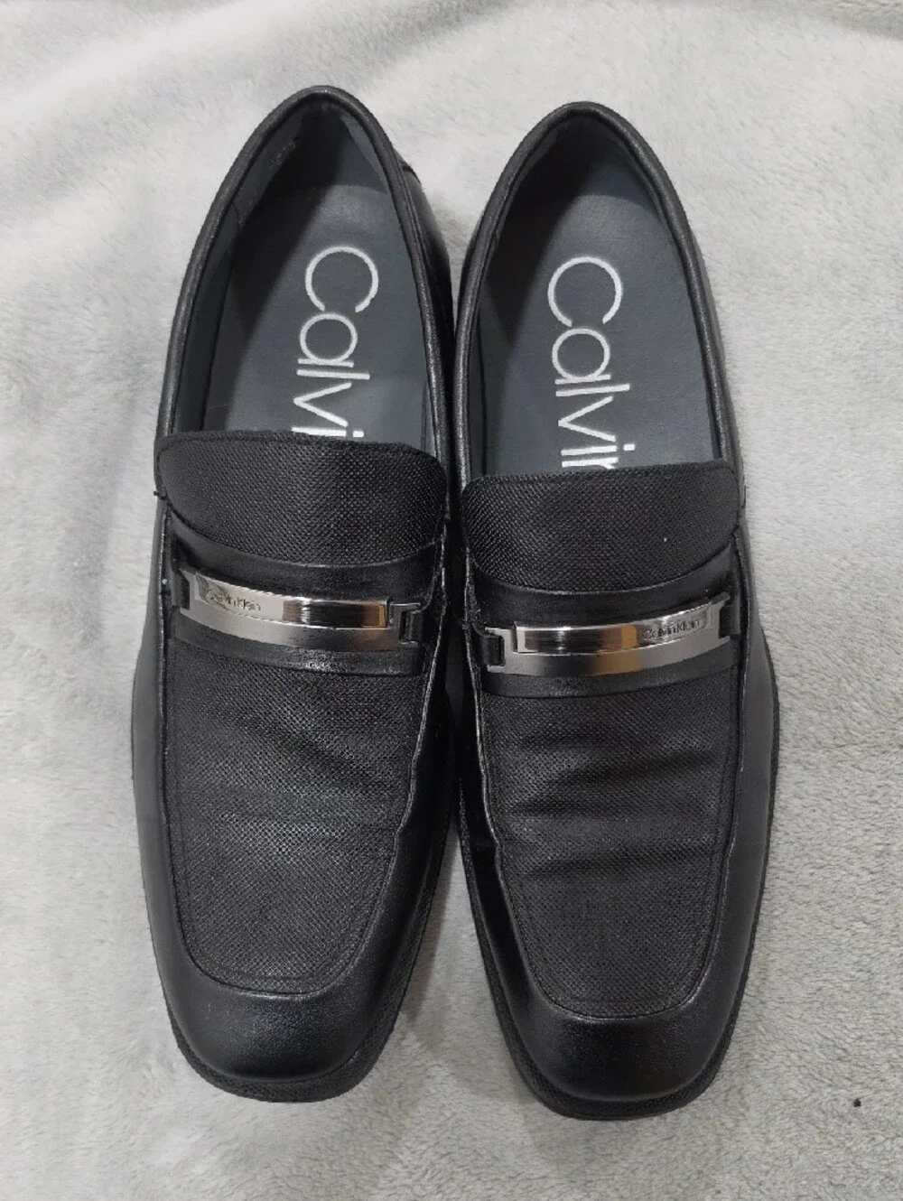 Calvin Klein Black Slip-On Loafers with Metal Bit